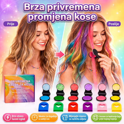 ✨ Posljednji dan -50% POPUSTA ✨ - Set 6 privremenih kreda za kosu s aplikatorom 💎