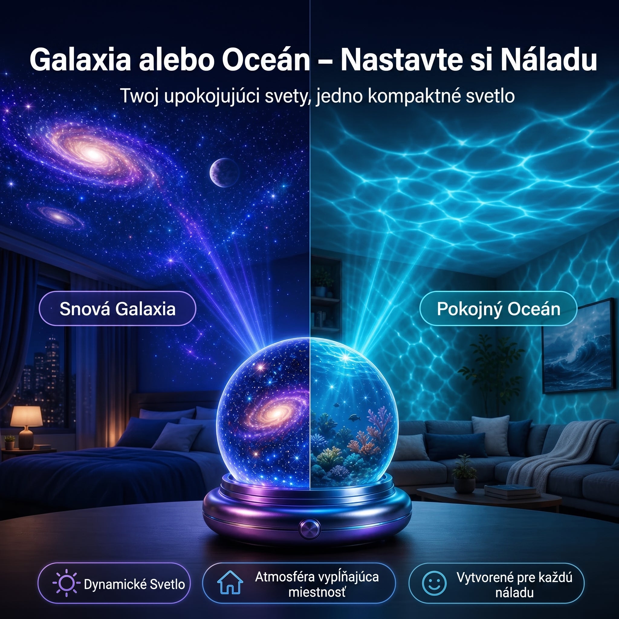PKNEW® 🔮 Nočný svetelný projektor | NEXT-GEN SMART PROJECTION HD Smart Dynamic 5D Holografický nočný svetelný projektor