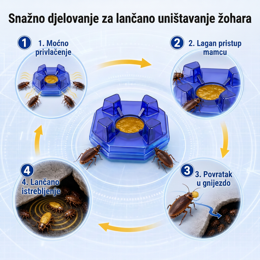 PKNEW® Pametna stanica s mamcem protiv žohara s lančanim učinkom 🛡️ – dopire i do skrivenih žarišta, pomaže eliminirati cijelu koloniju i štiti kućanstvo do 2 godine 💎