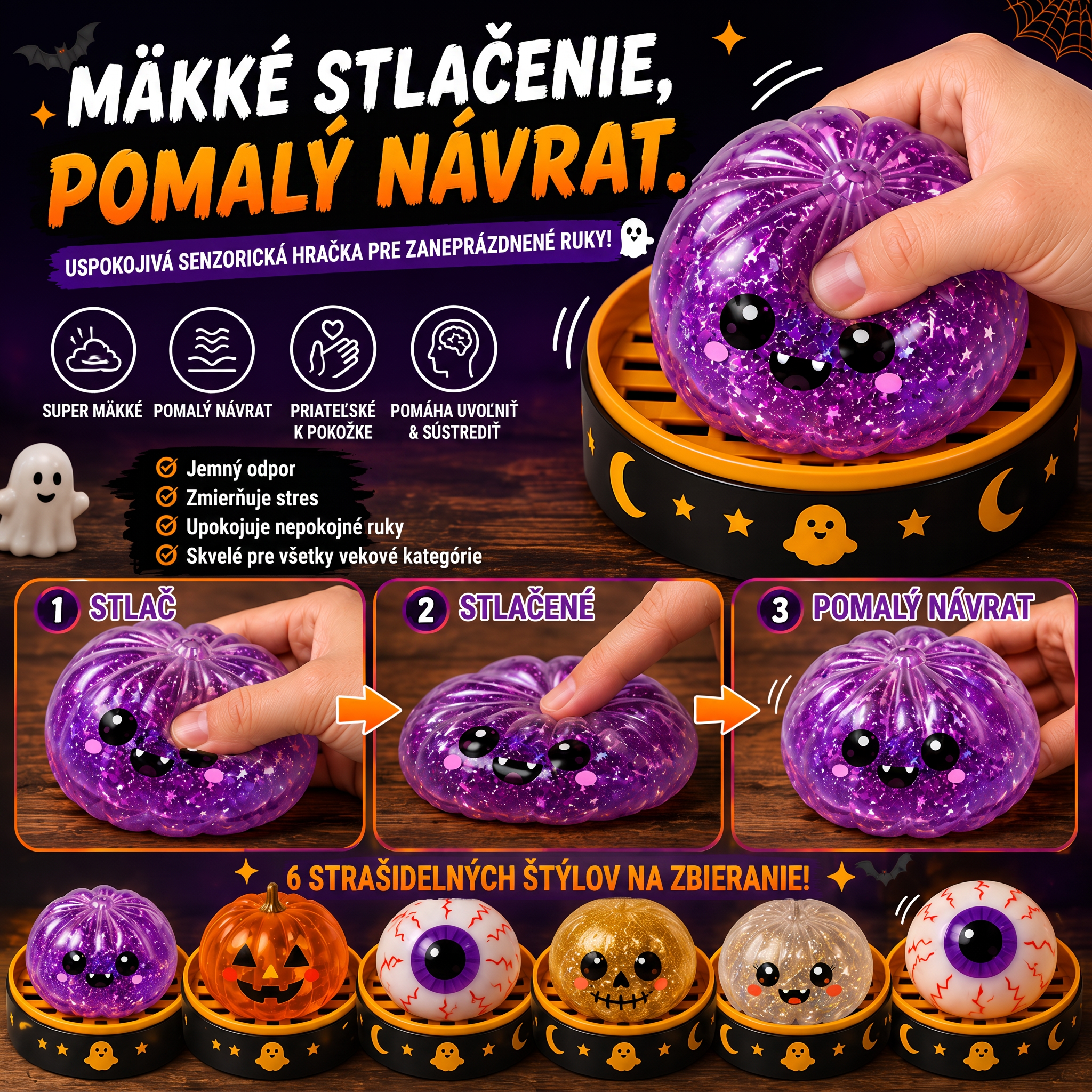 PKNEW® 70% ZĽAVA DNES 🎃 Halloweenska tajomná krabička s antistresovým knedlíčkom 💎