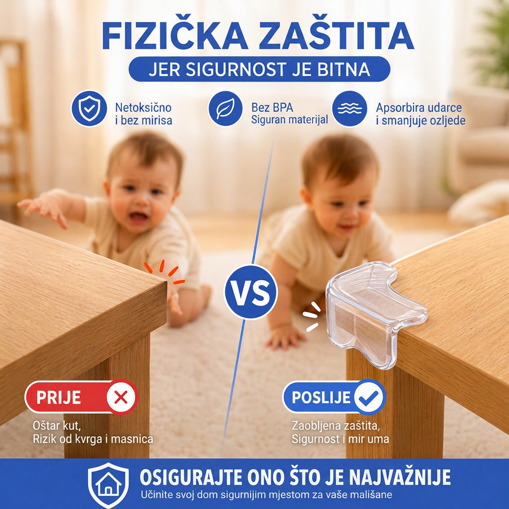 🔥🔥Prozirni štitnici kutova za djecu💥 – Otporni na udarce i gotovo nevidljivi👶