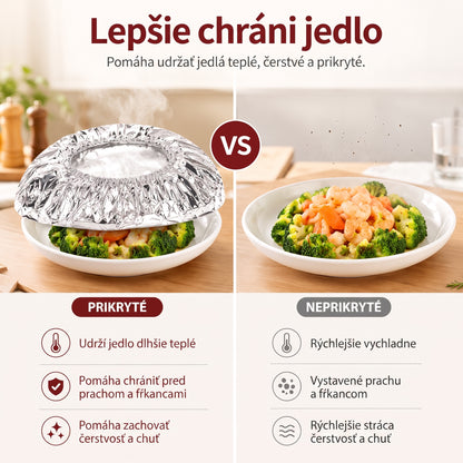 PKNEW® Skladací kryt na potraviny z hliníkovej fólie | Udrží jedlo teplé, čerstvé a chránené pred ovocnými muškami 💎