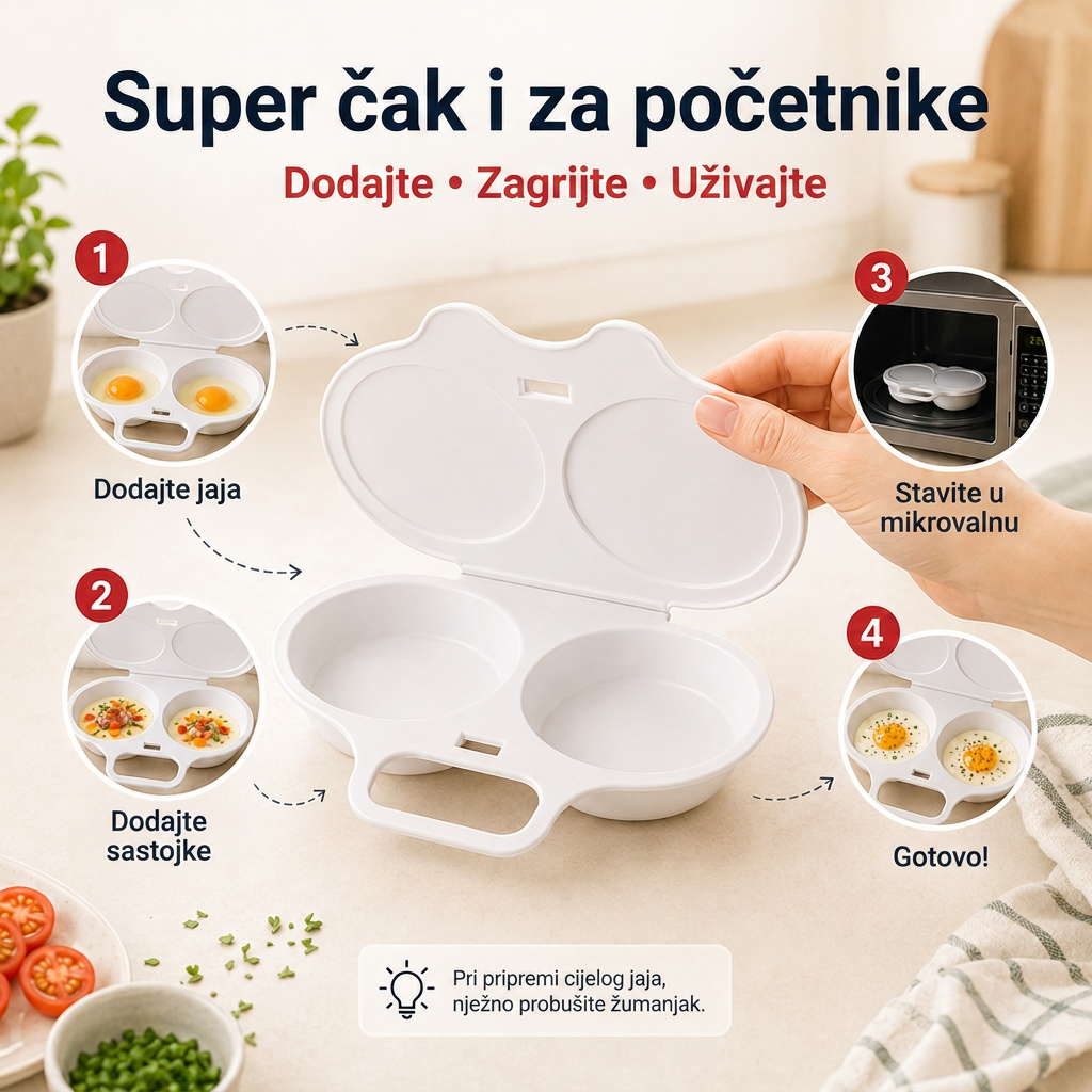 💎💎LEFUN® Brzi kalup za doručak za mikrovalnu pećnicu – 2 pretinca, 2 okusa, beskrajne mogućnosti 🍳💥
