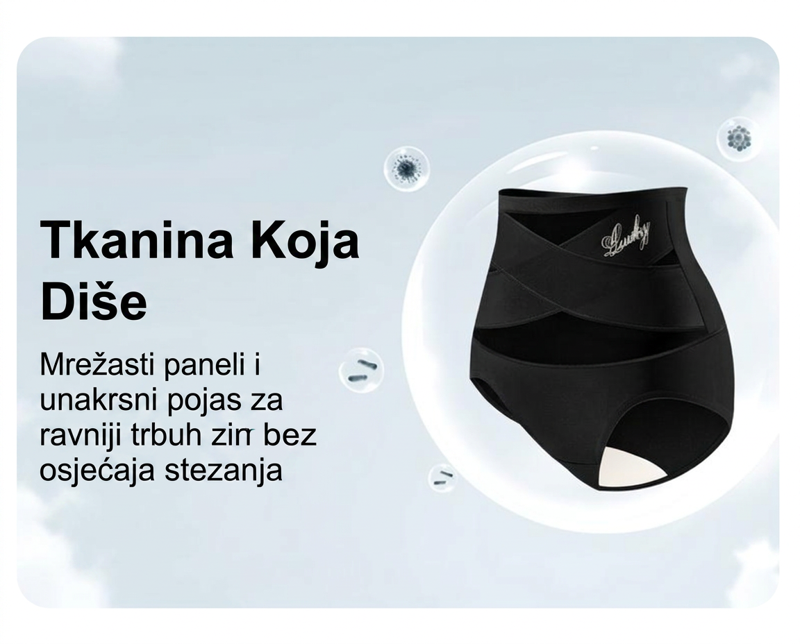 🔥🔥Donje rublje za oblikovanje tijela plus size s visokim strukom i križnim panelom za oblikovanje trbuha