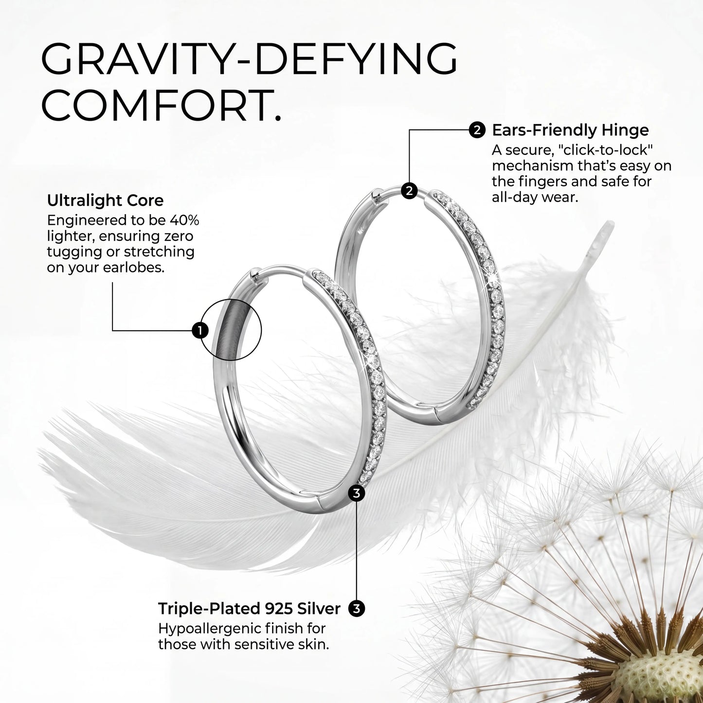 🔥Everyday Elegance 25mm Lightweight Diamond Hoops-Special 90% Off