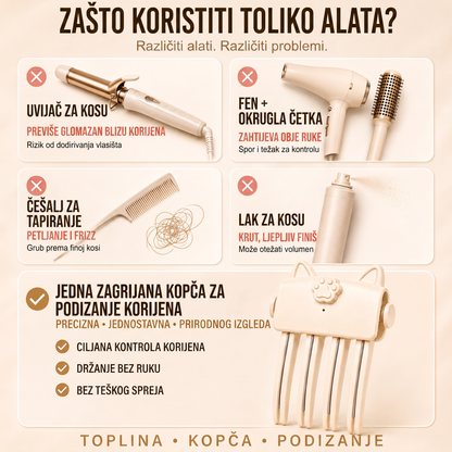 🎉 Više od 48 tisuća prodanih 💇 Bežična grijana kopča za volumen korijena, prijenosni alat za oblikovanje kose u pokretu za tanku i beživotnu kosu