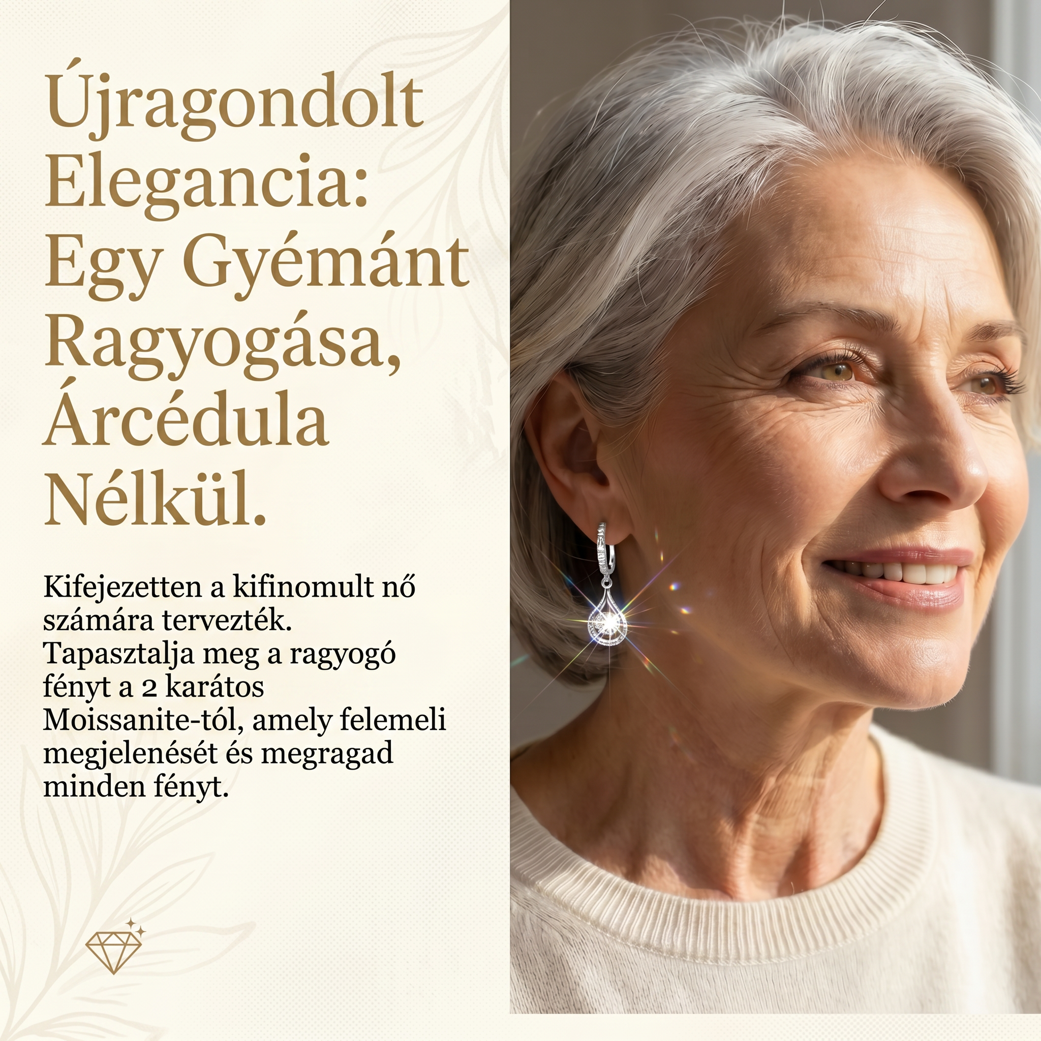 MA 90% KEDVEZMÉNY: 1 karátos „Táncoló” Moissanite fülbevaló – Tiszta S925 kényelem és csillogás, amit megérdemelsz! 💖