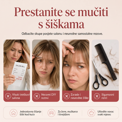 🔥🔥Zaboravite na posjete frizerskim salonima ✂️ Češalj za šišanje i stanjivanje kose sa 4 stupnja – jednostavno oblikovanje šiški, stanjivanje i uređivanje kose kod kuće 👸
