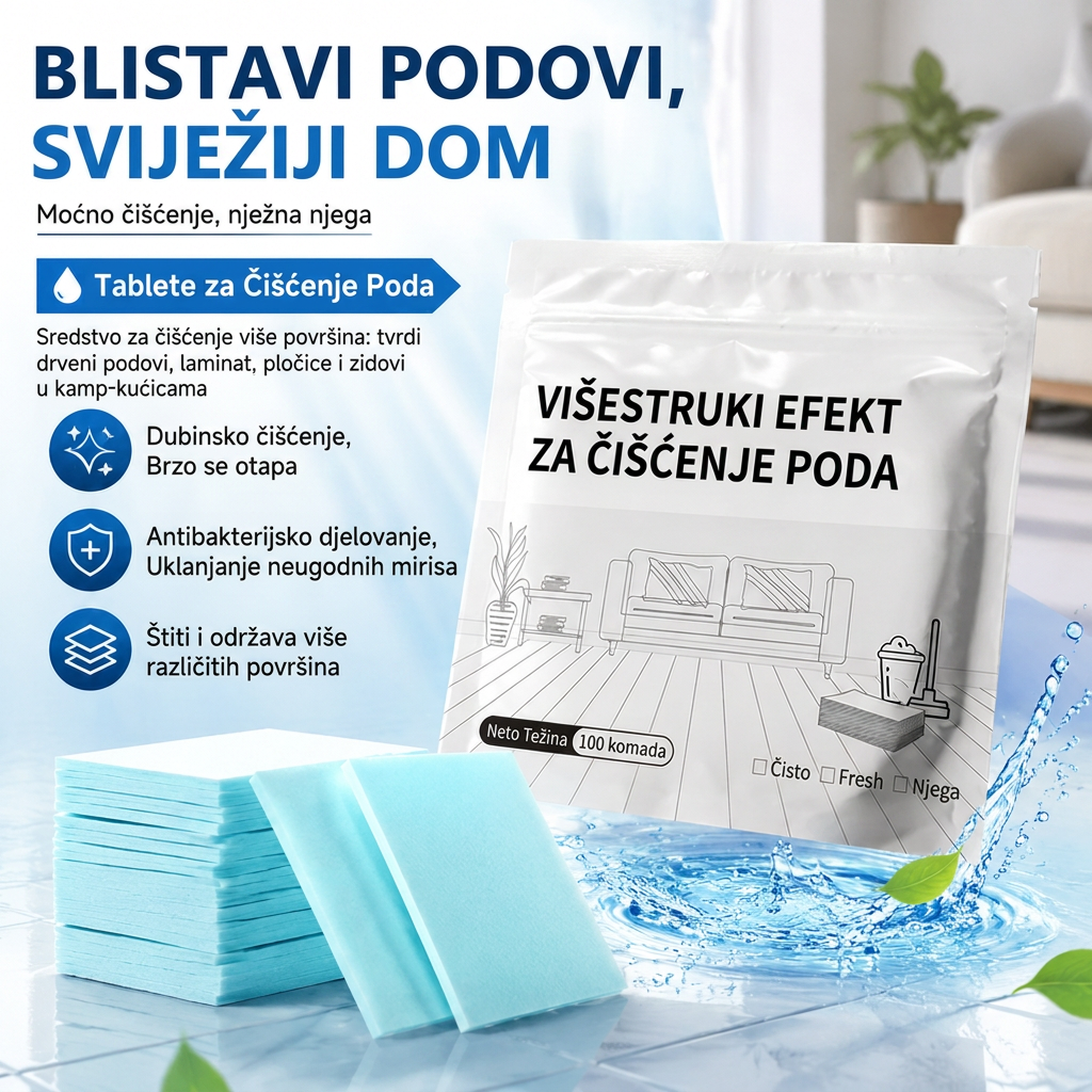 🔥🔥PKNEW®🫧 Tablete za podove✨ – Univerzalno sredstvo za čišćenje drva, laminata, pločica i zidova u kamp kućicama. S antibakterijskim djelovanjem.💧