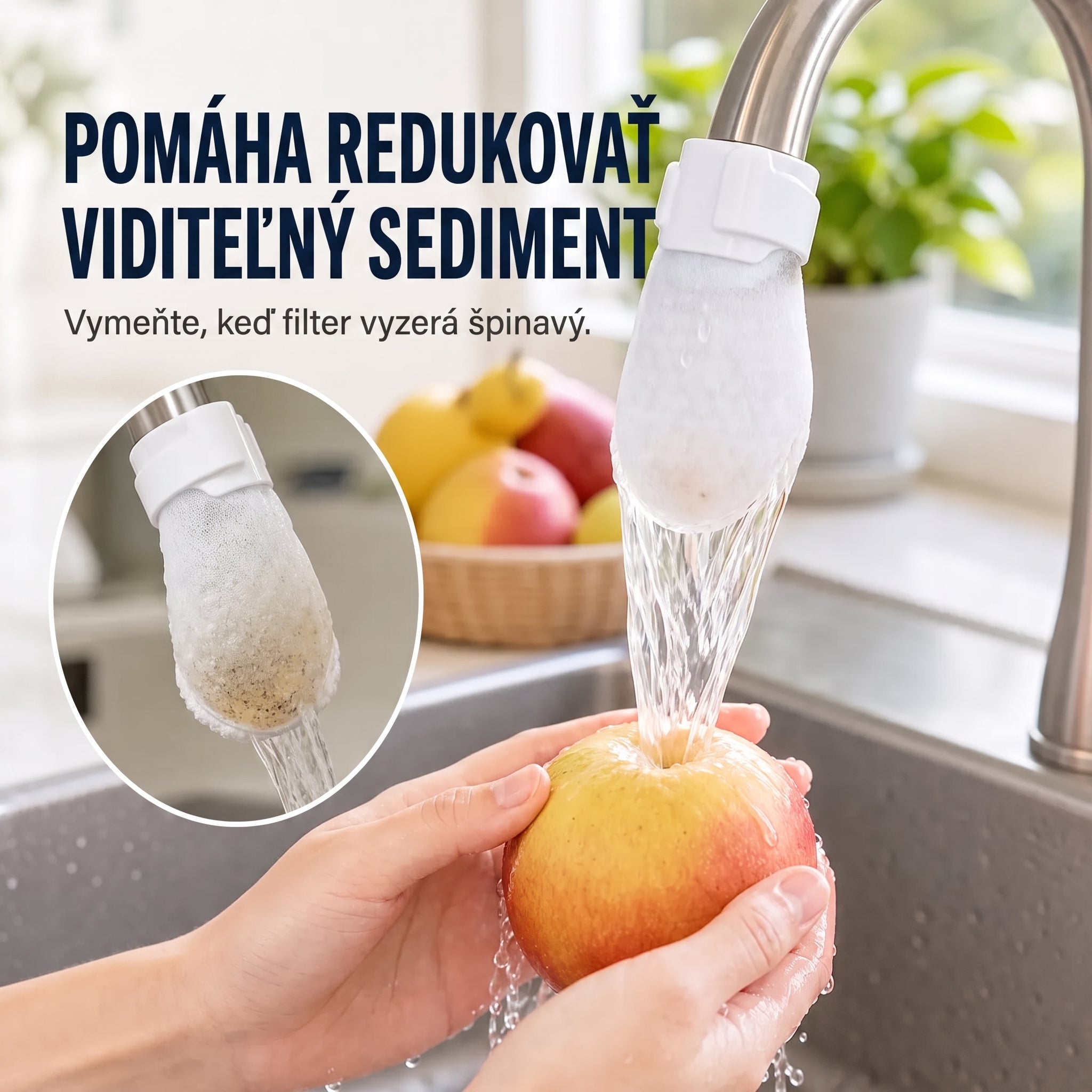 PKNEW® Filtračné vrecká na vodovodnú batériu – 50ks jednorazové bavlnené filtre na pitnú vodu pre čistšiu vodu, obmedzenie striekajúcej vody a ochranu pred usadeninami 🚰
