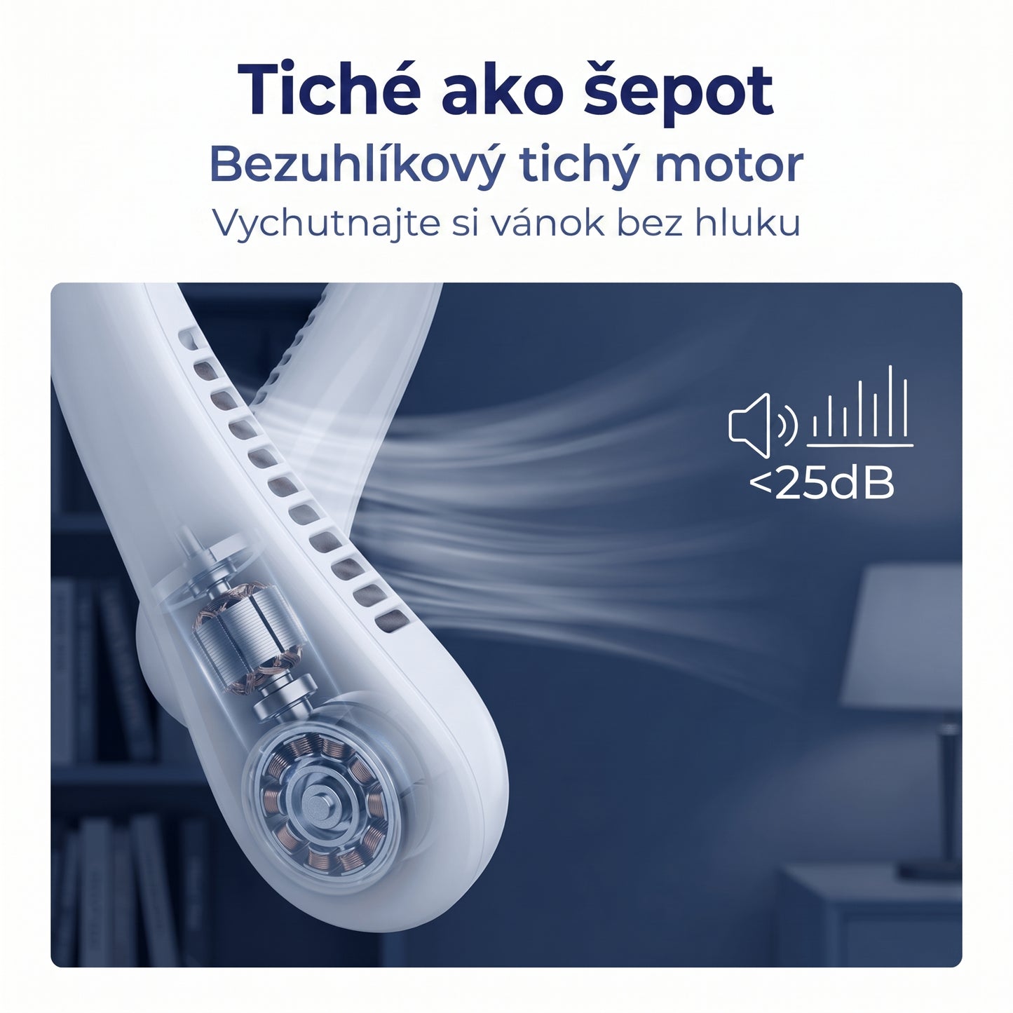 🔥🔥 PKNEW® Prenosný ventilátor na krk, nositeľný osobný ventilátor bez lopatiek, chladenie bez rúk do exteriéru a kancelárie