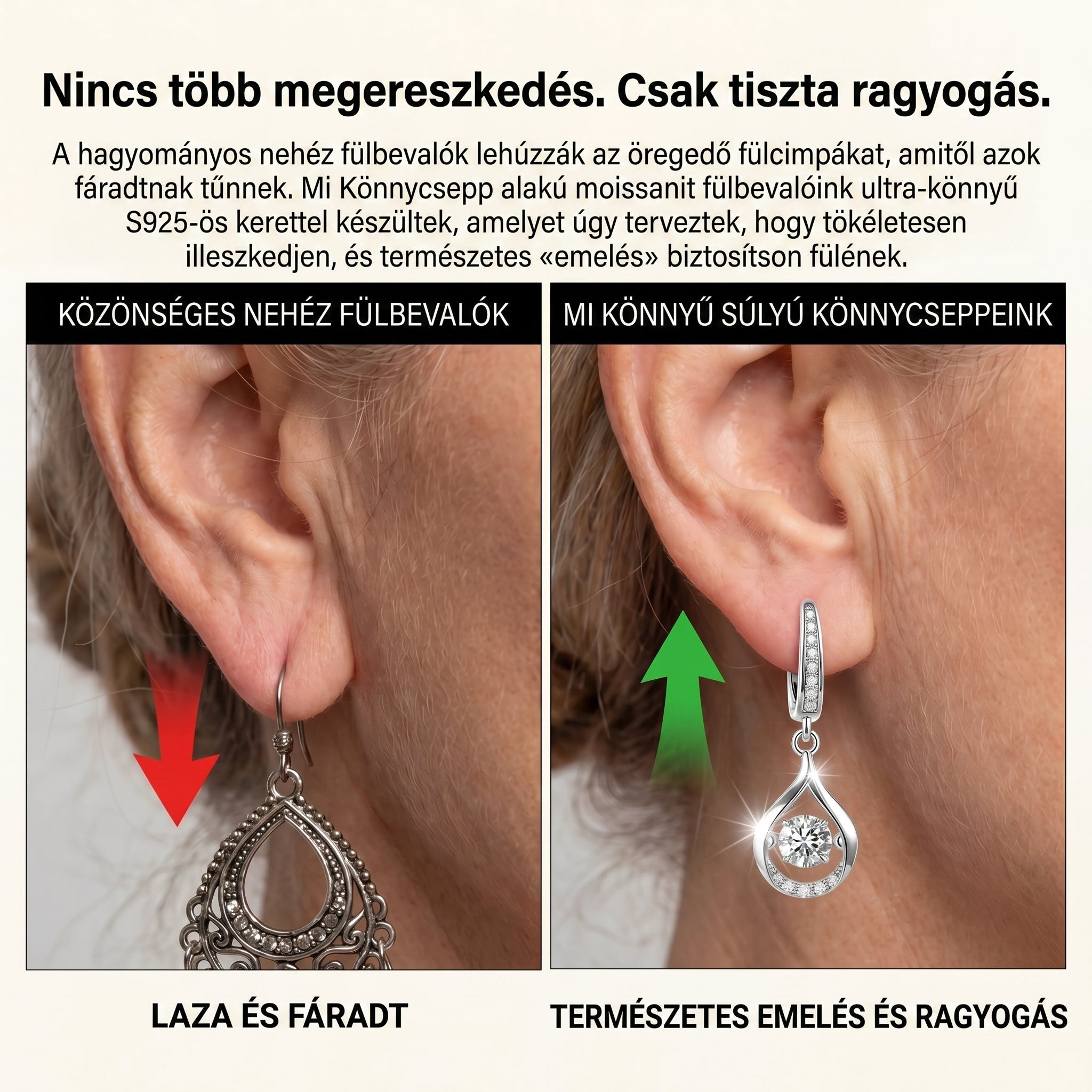 MA 90% KEDVEZMÉNY: 1 karátos „Táncoló” Moissanite fülbevaló – Tiszta S925 kényelem és csillogás, amit megérdemelsz! 💖