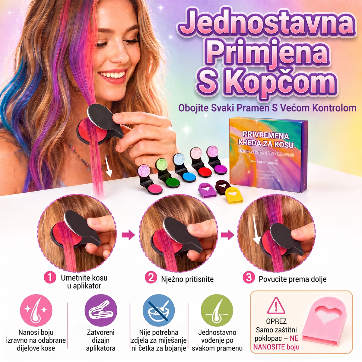 ✨ Posljednji dan -50% POPUSTA ✨ - Set 6 privremenih kreda za kosu s aplikatorom 💎