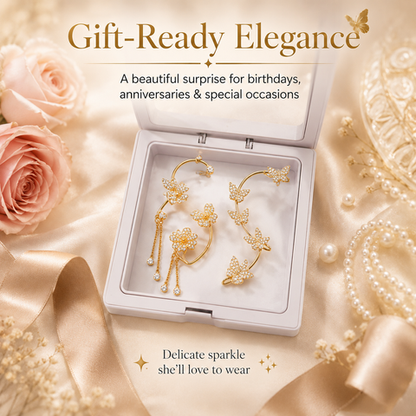 Premium Butterfly Ear Cuff🦋 —  Hypoallergenic, Nickel-Free & Lead-Free | Comfortable Clip-On Design for Sensitive Ears💎