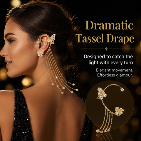 Premium Butterfly Ear Cuff🦋 —  Hypoallergenic, Nickel-Free & Lead-Free | Comfortable Clip-On Design for Sensitive Ears💎