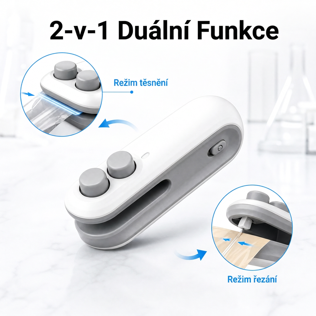 Vitalisys® Prijenosni punjivi aparat za zatvaranje vrećica – 2-u-1 USB-C mini rezač i brtvilo ✨