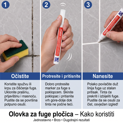 🔥🔥PKNEW® Vodootporni marker / kist protiv plijesni za keramičke pločice! 🖌️