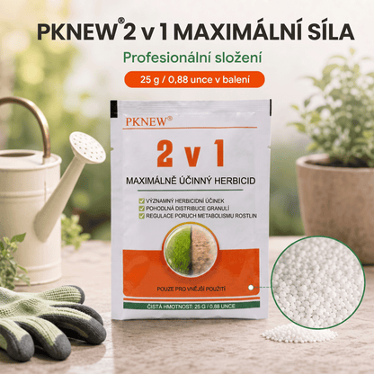 PKNEW® Granulovaný prípravok proti burine 2 v 1 Max Power 👑 – viditeľný účinok už za 6 hodín, ľahké rozmiešanie vo vode a cielené použitie na škáry, chodníky, ploty aj štrkové plochy 💎