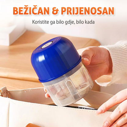 🌈🌈 Bežični električni mini sjeckalica – Snažan kuhinjski pomoćnik za brzo usitnjavanje mesa, povrća i dječje hrane ✨