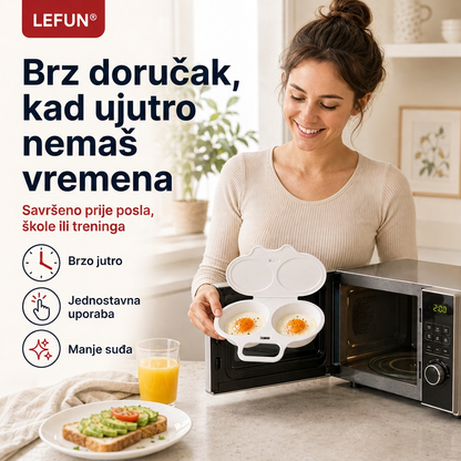 💎💎LEFUN® Brzi kalup za doručak za mikrovalnu pećnicu – 2 pretinca, 2 okusa, beskrajne mogućnosti 🍳💥