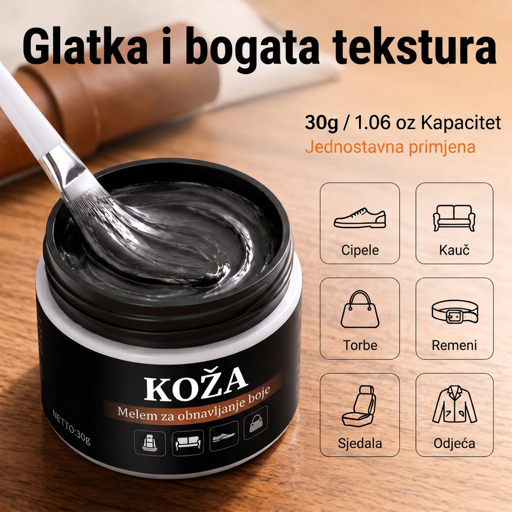 🎃 PKNEW® Intenzivni balzam za obnavljanje boje kože ✨ – Oživljava izblijedjeli izgled, ujednačava boju i pomaže pri prekrivanju ogrebotina na cipelama, sofama, torbicama i autosjedalicama 💕