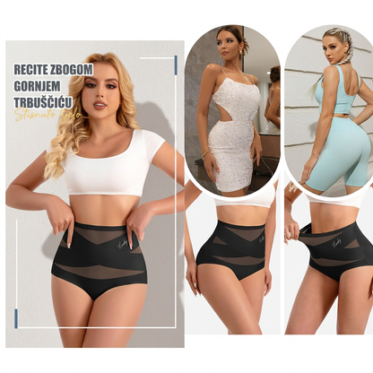 🔥🔥Donje rublje za oblikovanje tijela plus size s visokim strukom i križnim panelom za oblikovanje trbuha