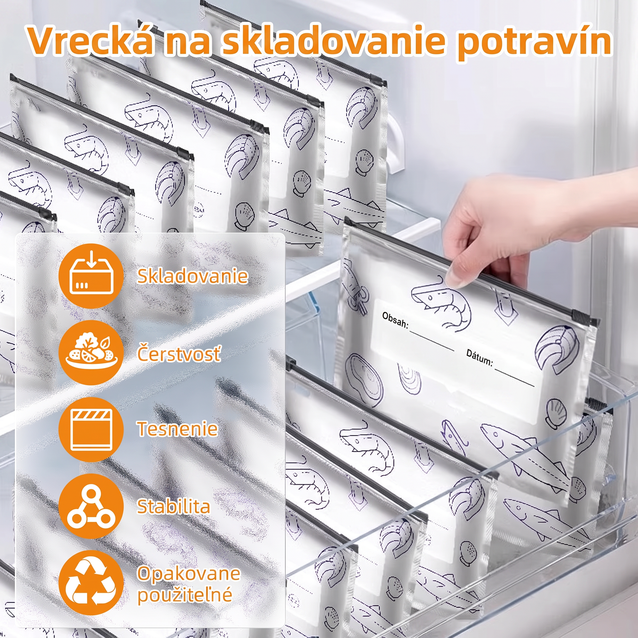 LIMITOVANÁ AKCIA: 70% ZĽAVA! 🍗 🥦 Opakovane použiteľné uzatvárateľné vrecká z hliníkovej fólie 💎