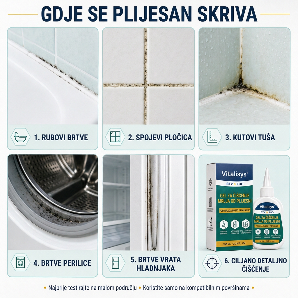 Vitalisys® Dubinski gel za čišćenje mrlja od plijesni 👑 – Gusta formula koja prianja za fuge, silikon i vlažne kutove 💎