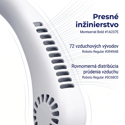 🔥🔥 PKNEW® Prenosný ventilátor na krk, nositeľný osobný ventilátor bez lopatiek, chladenie bez rúk do exteriéru a kancelárie