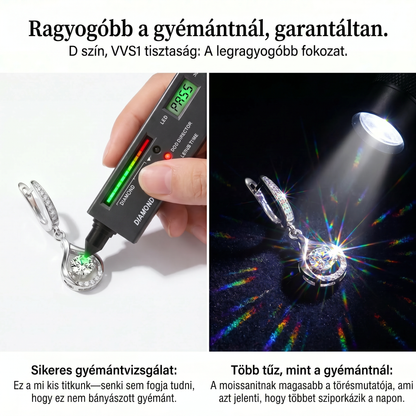 MA 90% KEDVEZMÉNY: 1 karátos „Táncoló” Moissanite fülbevaló – Tiszta S925 kényelem és csillogás, amit megérdemelsz! 💖