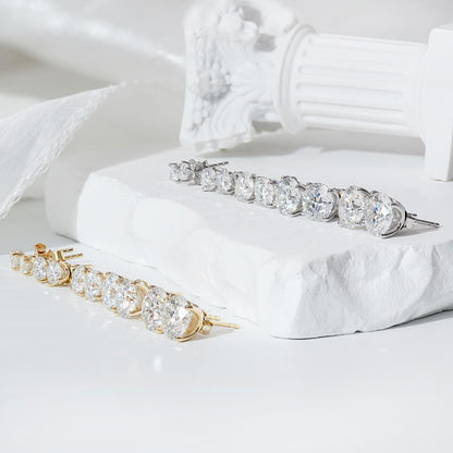 14K gold-plated solitaire four-prong stud earrings featuring lab-grown moissanite and S925 sterling silver  Final Day Special: Save a Massive 90% 🔥