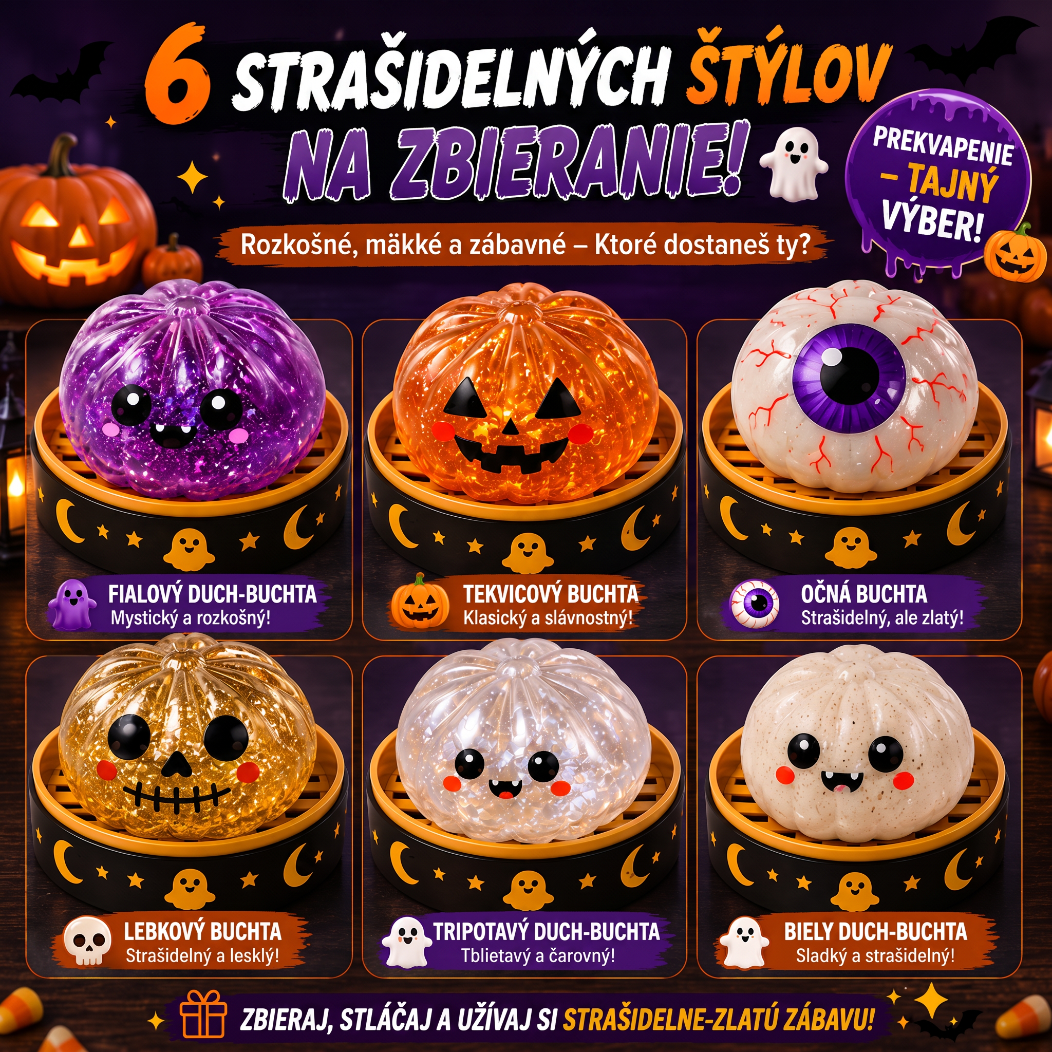 PKNEW® 70% ZĽAVA DNES 🎃 Halloweenska tajomná krabička s antistresovým knedlíčkom 💎