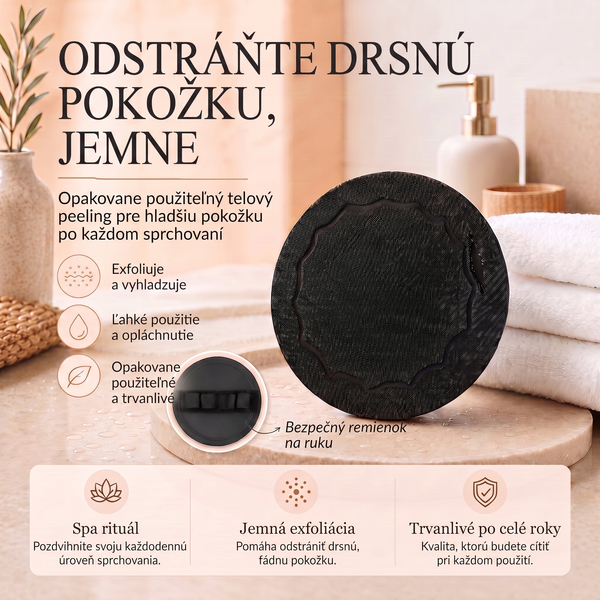 🔥🔥🚿 Hĺbkovo čistiace exfoliačné telové žinky – Jemný odstraňovač odumretej kože & SPA kúpeľňová špongia 💎