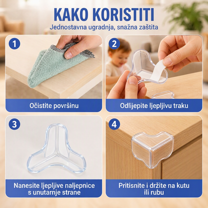 🔥🔥Prozirni štitnici kutova za djecu💥 – Otporni na udarce i gotovo nevidljivi👶