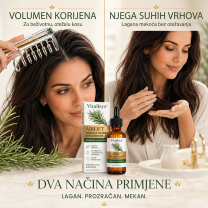 🌈🌈Vitalisys® AirLift Duo – Precizan češalj za volumen korijena i lagani serum za kosu 👸🌟