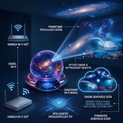 PKNEW® 🔮 Nočný svetelný projektor | NEXT-GEN SMART PROJECTION HD Smart Dynamic 5D Holografický nočný svetelný projektor