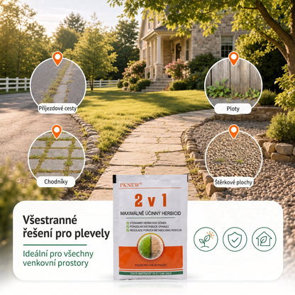 PKNEW® Granulovaný prípravok proti burine 2 v 1 Max Power 👑 – viditeľný účinok už za 6 hodín, ľahké rozmiešanie vo vode a cielené použitie na škáry, chodníky, ploty aj štrkové plochy 💎