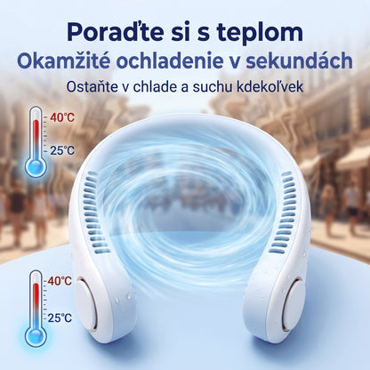 🔥🔥 PKNEW® Prenosný ventilátor na krk, nositeľný osobný ventilátor bez lopatiek, chladenie bez rúk do exteriéru a kancelárie