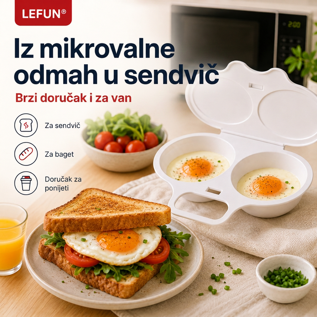 💎💎LEFUN® Brzi kalup za doručak za mikrovalnu pećnicu – 2 pretinca, 2 okusa, beskrajne mogućnosti 🍳💥