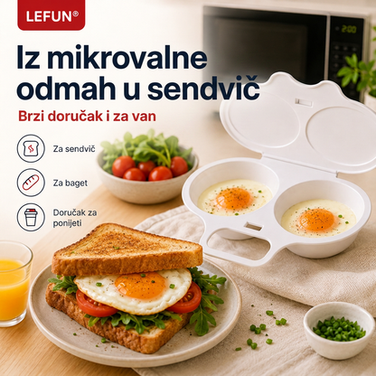 💎💎LEFUN® Brzi kalup za doručak za mikrovalnu pećnicu – 2 pretinca, 2 okusa, beskrajne mogućnosti 🍳💥