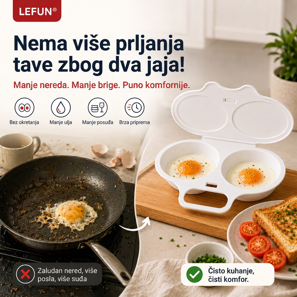 💎💎LEFUN® Brzi kalup za doručak za mikrovalnu pećnicu – 2 pretinca, 2 okusa, beskrajne mogućnosti 🍳💥