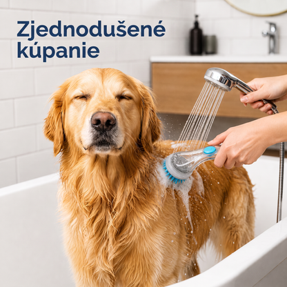 PKNEW® 🐕 Kúpacia kefa 2v1 s dávkovačom šampónu – Mäkká silikónová kefa na starostlivosť o srsť psov a mačiek 💎