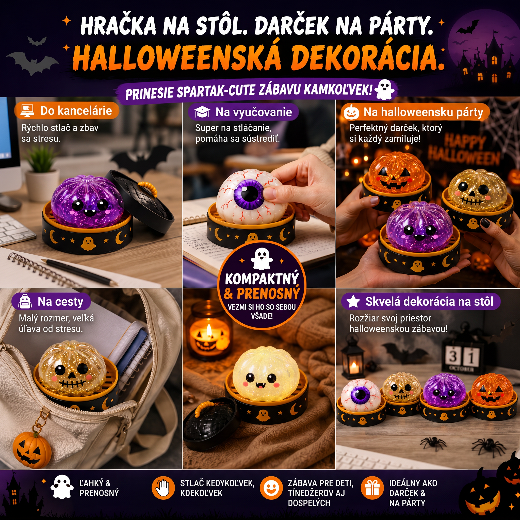PKNEW® 70% ZĽAVA DNES 🎃 Halloweenska tajomná krabička s antistresovým knedlíčkom 💎