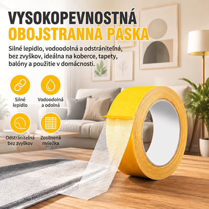 🔥🔥PKNEW® Odolná obojstranná páska 🍇, silné lepidlo, vodoodolná a odstrániteľná, nezanecháva stopy, ideálna na koberce, tapety, balóny a domáce použitie. 🔥