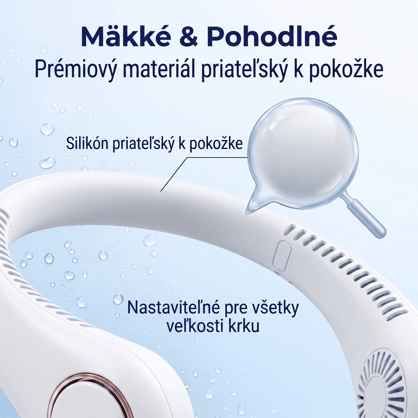 🔥🔥 PKNEW® Prenosný ventilátor na krk, nositeľný osobný ventilátor bez lopatiek, chladenie bez rúk do exteriéru a kancelárie