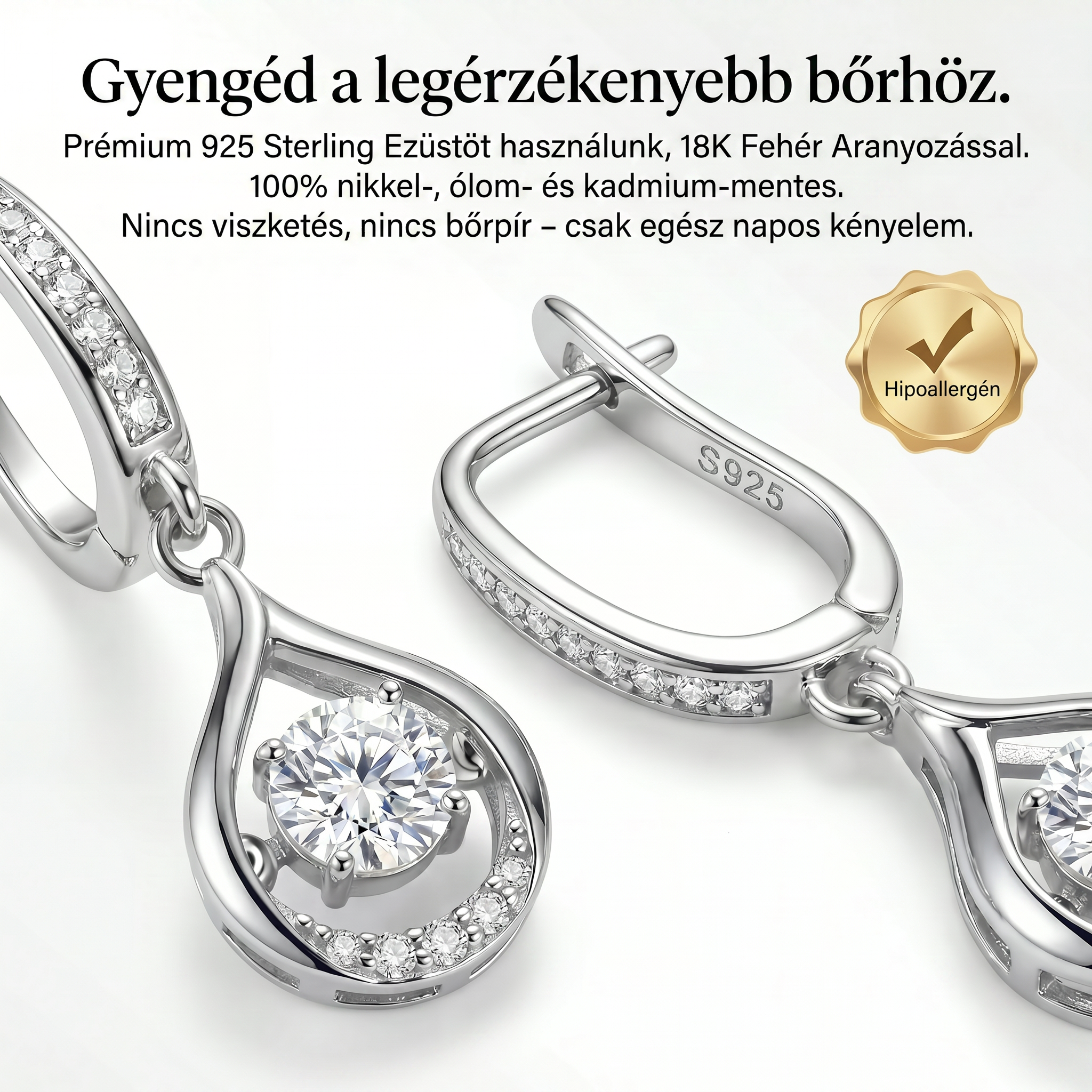 MA 90% KEDVEZMÉNY: 1 karátos „Táncoló” Moissanite fülbevaló – Tiszta S925 kényelem és csillogás, amit megérdemelsz! 💖
