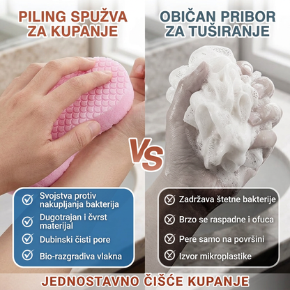 🔥🔥Vitalisys® Magična spužva za kupanje i piling – Ultra meki i bezbolni odstranjivač mrtve kože i čistač tijela za djecu, odrasle i starije osobe💥