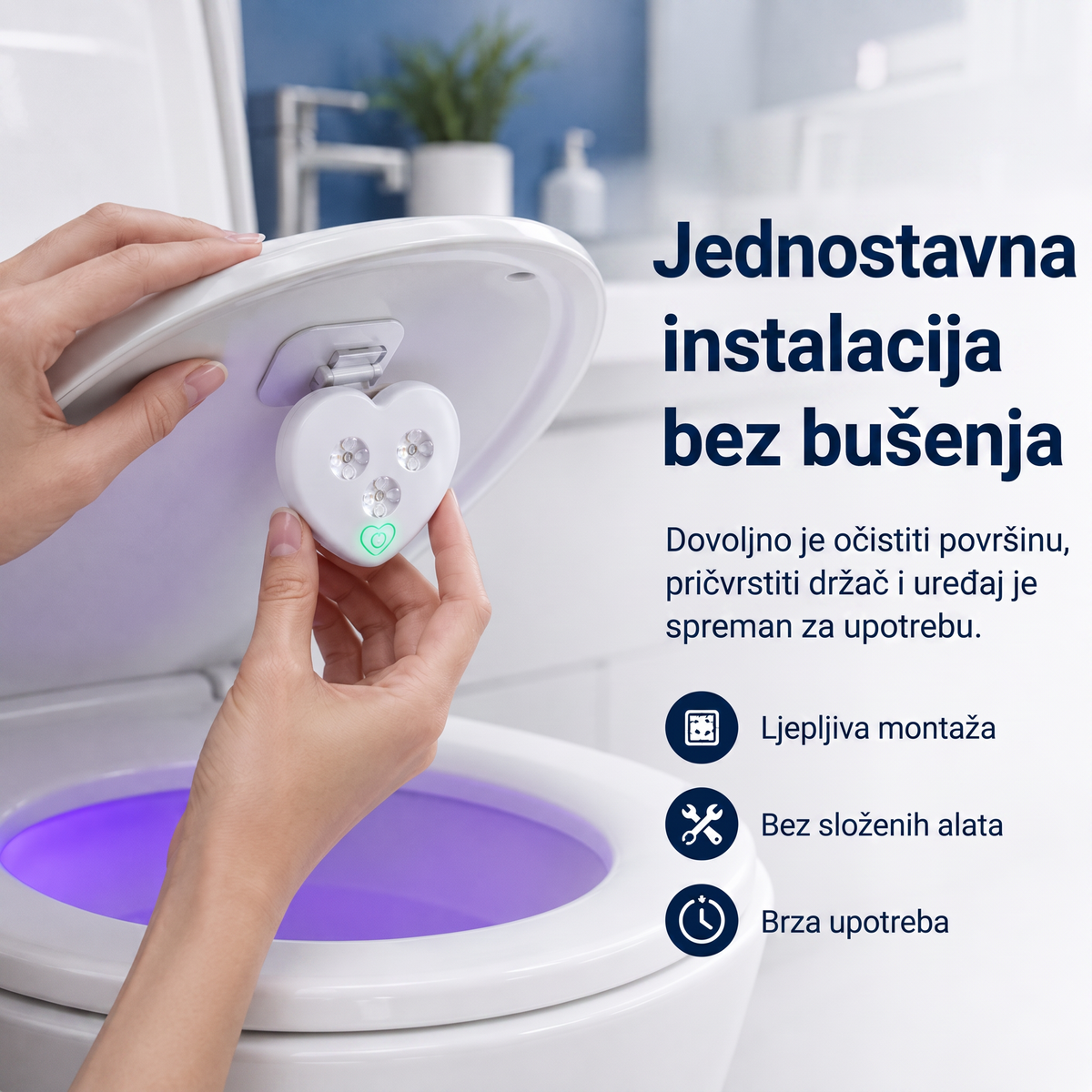 LEFUN® Pametno UVC svjetlo za WC 🚽 – automatski senzor, beskontaktni rad i USB-C punjenje 💎