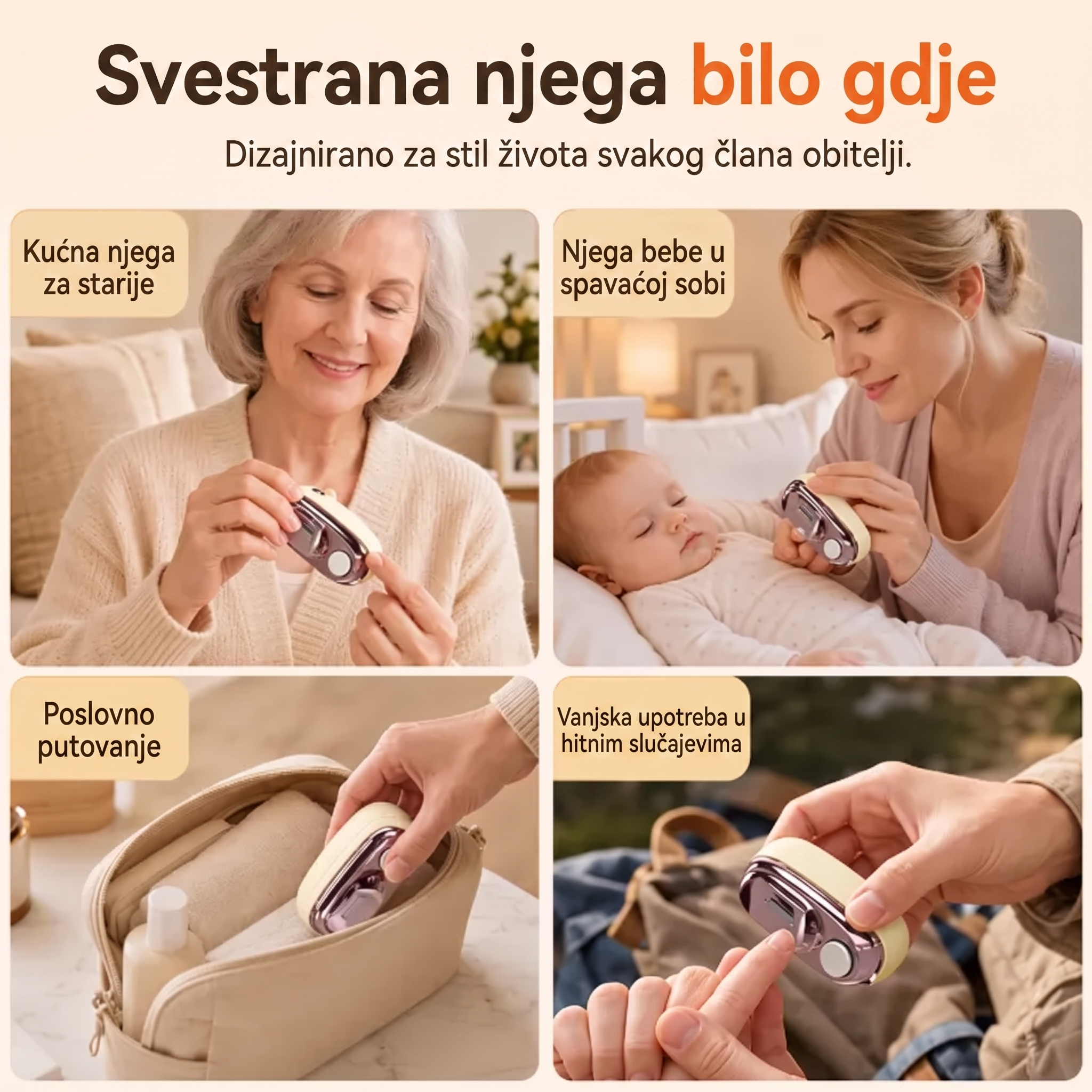 👑👑Vremenski ograničena ponuda⏰Pametni električni trimer i polirač za nokte 2 u 1 za sve uzraste 👨‍👩‍👧‍👦 – Njega noktiju bez oštrica, bez krvi i bez stresa! 💅