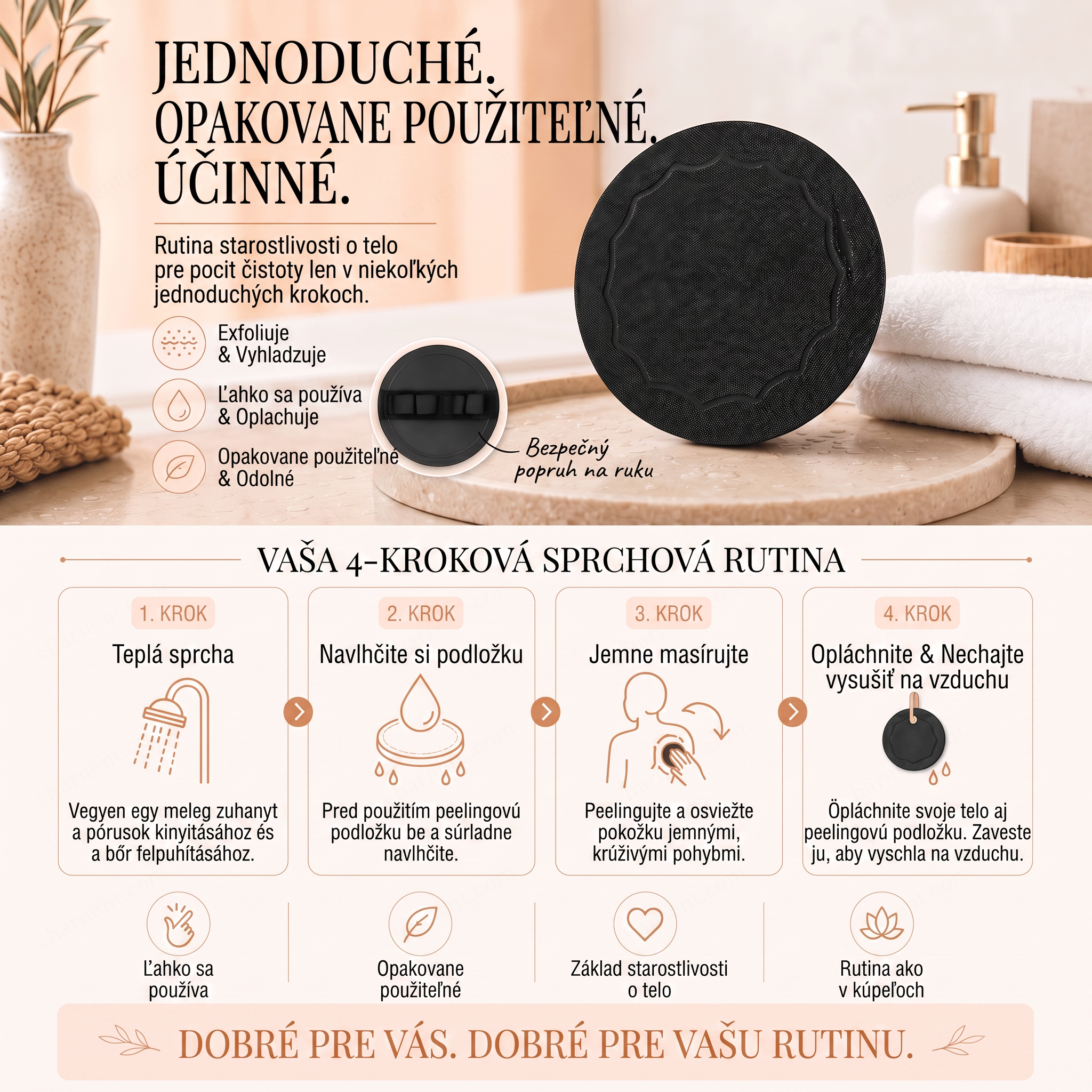 🔥🔥🚿 Hĺbkovo čistiace exfoliačné telové žinky – Jemný odstraňovač odumretej kože & SPA kúpeľňová špongia 💎